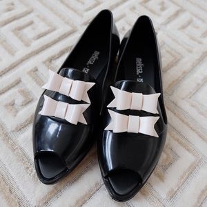 Melissa + Karl Lagerfeld Peep Toe PVC Slip-ons